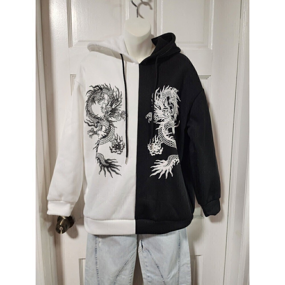 Hoodies for Teen Girls Casual Trendy Punk Style Printed Patchwork Long Sleeves